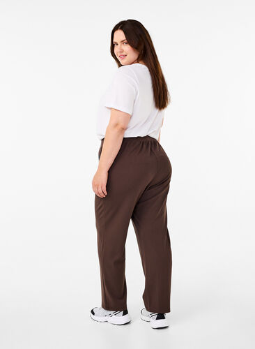 ZizziFLASH - Hose mit gerader Passform, Chocolate Brown, Model image number 1