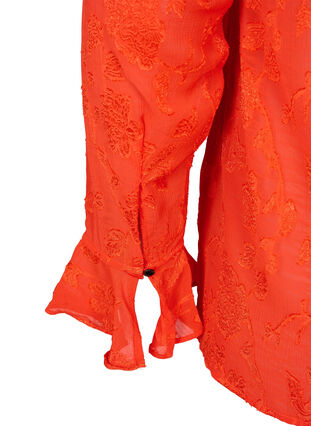 ZizziLangärmliges Hemd mit Jacquard-Look, Orange.com, Packshot image number 3