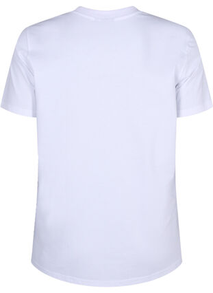 ZizziBasic-T-Shirt aus Baumwolle mit Rundhalsausschnitt, Bright White, Packshot image number 1