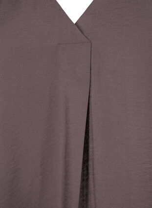 Zizzi Kleid aus Viskose mit V-Ausschnitt, Chocolate Martini, Packshot image number 2