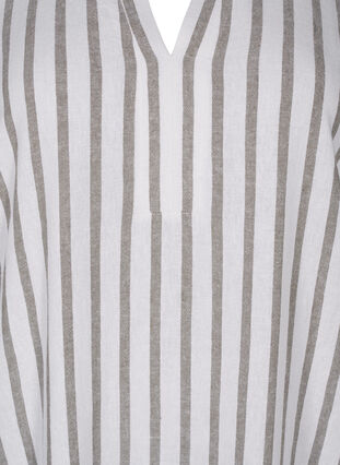 ZizziGestreiftes Tunika-Kleid aus Leinen-Viskose-Mix, White Stripe, Packshot image number 2