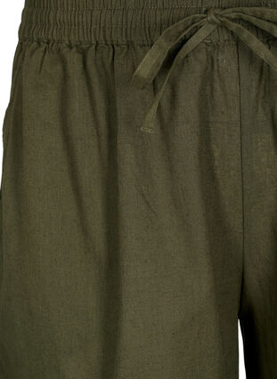 Zizzi Lockere Shorts aus einer Baumwollmischung mit Leinen, Forest Night, Packshot image number 2