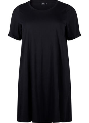 Zizzi T-Shirt-Kleid aus Baumwolle, Black, Packshot image number 0