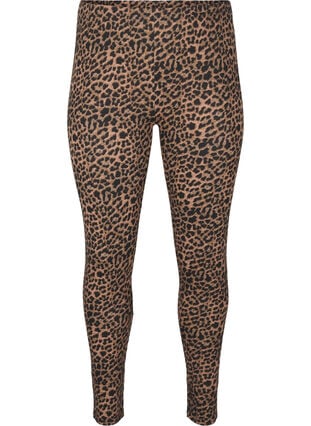 ZizziViskose Leggings mit Leopardendruck, DARK LEO AOP, Packshot image number 0