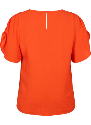 ZizziKurzärmelige Bluse mit Falten, Orange.com, Packshot image number 1