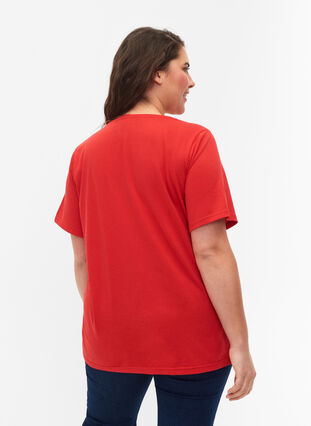 Zizzi FLASH - T-Shirt mit Motiv, High Risk Red, Model image number 1