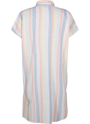 Zizzi Langes Hemd aus Baumwollmischung mit Leinen, Multi Color Stripe, Packshot image number 1