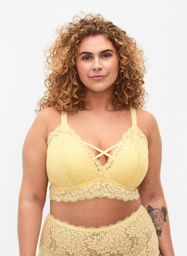 ZizziBralette mit String-Detail und weicher Polsterung, Pale Banana ASS, Model image number 0