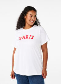 T-Shirt aus Bio-Baumwolle mit Print, Bright White Printet, Model