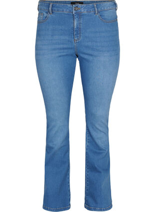 ZizziEllen Bootcut-Jeans mit hoher Taille., Light blue, Packshot image number 0