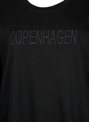 ZizziSweatshirt mit besticktem Text, Black Copenhagen , Packshot image number 2