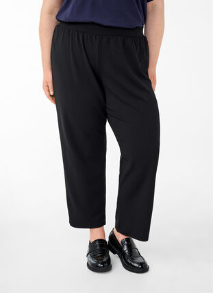 Zizzi FLASH - Hose in Straight Fit, Black, Model image number 2