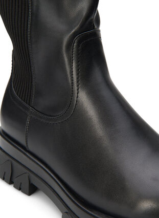 ZizziExtra-Weite - Hoher Stiefel mit Gummizug und Reißverschluss, Black, Packshot image number 3