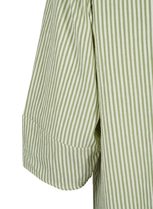 Zizzi Gestreiftes Kleid mit 3/4-Ärmeln, Green Stripe, Packshot image number 3