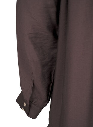 ZizziKurzes Kleid mit Rüschenkragen, Seal Brown, Packshot image number 3