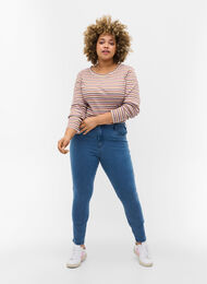 Hochtaillierte Super Slim Amy Jeans, Light blue, Model