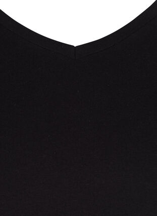 ZizziUnifarbenes Basic-T-Shirt aus Baumwolle, Black, Packshot image number 2