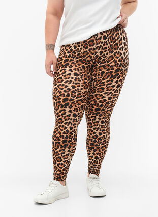 ZizziViskose Leggings mit Leopardendruck, Leo, Model image number 0