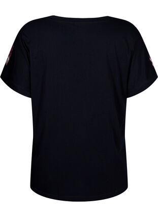 ZizziLockeres T-Shirt mit Blumenmuster, Black Purple Fl. AOP, Packshot image number 1