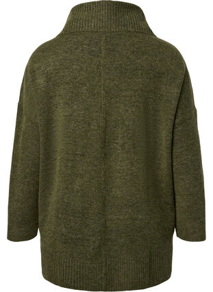 ZizziMelange-Strickpullover mit Rollkragen, Winter Moss Mel., Packshot image number 1