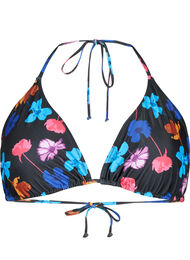 Triangel-Bikini-BH mit Muster, Black Flower AOP, Packshot