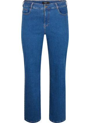 Zizzi Gemma Jeans mit hoher Taille und gerader Passform, Dark blue, Packshot image number 0