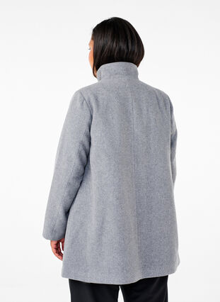 ZizziKurzer A-linienförmiger Trenchcoat, Light Grey Melange, Model image number 1