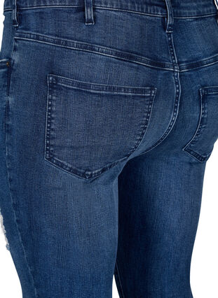 ZizziSuper-Slim Amy Jeans mit Abnutzungsdetails, Blue Denim, Packshot image number 3