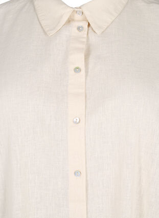 Zizzi Langes Hemd aus Baumwollmischung mit Leinen, Sandshell, Packshot image number 2