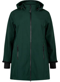 Softshell-Jacke mit abnehmbarer Kapuze