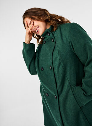 ZizziKurzer A-linienförmiger Trenchcoat, Trekking Green Mel., Model image number 2