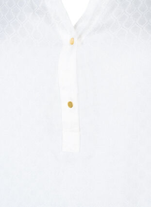 Zizzi Viskose Tunika mit Ton-in-Ton-Muster, Bright White, Packshot image number 2
