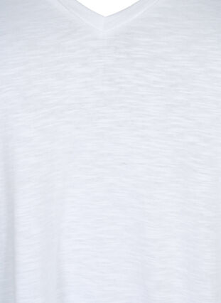 Zizzi Kurzärmeliges Basic T-Shirt mit V-Ausschnitt, Bright White, Packshot image number 2