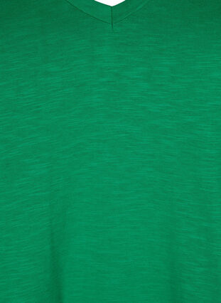 ZizziKurzärmliges Basic-T-Shirt mit V-Ausschnitt, Jolly Green, Packshot image number 2