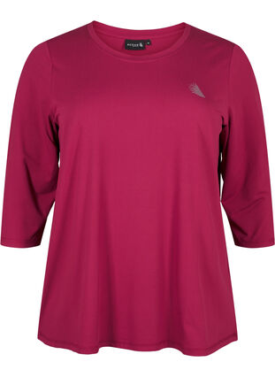 Zizzi Trainingsbluse mit 3/4 Ärmeln, Anemone, Packshot image number 0