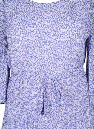 Zizzi Plisseekleid mit Bindeband und Print, Small Flower AOP, Packshot image number 2