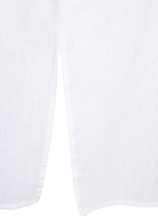 Zizzi Langes Hemd aus Baumwollmischung mit Leinen, Bright White, Packshot image number 3