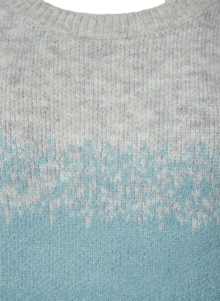 ZizziGestrickte Bluse mit breiten Streifen, Light Grey Mel. Comb, Packshot image number 2