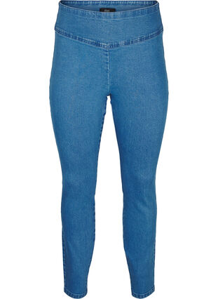 ZizziDehnbare Jeggings mit hoher Taille, Light Blue, Packshot image number 0