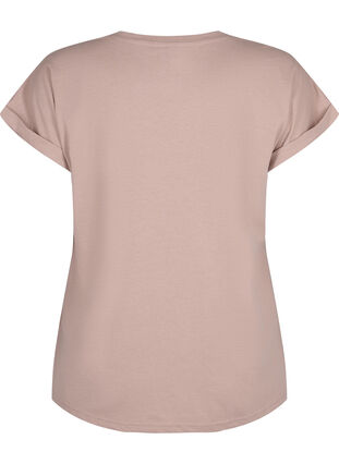 Zizzi Kurzärmeliges T-Shirt aus einer Baumwollmischung, Desert Khaki, Packshot image number 1