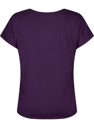 Zizzi Kurzarm Trainingsshirt, Purple Pennant, Packshot image number 1