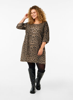 ZizziJeanskleid mit Leoparden-Print, Leo AOP, Model image number 2