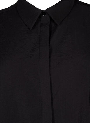 Zizzi Langes Hemd aus Viskose mit kurzen Ärmeln, Black, Packshot image number 2