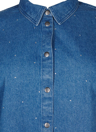 ZizziJeanshemd mit Strass-Steinchen und 3/4 Ärmeln, Bl. Denim Rhinestone, Packshot image number 2