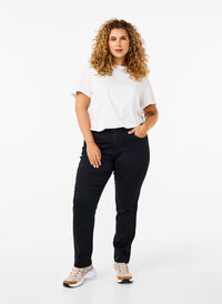 Slim Fit Emily Jeans mit normaler Taillenhöhe, Black, Model