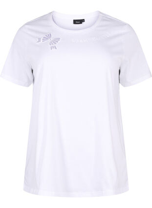 ZizziT-Shirt aus Bio-Baumwolle mit Schleifendetail, Bright White, Packshot image number 0