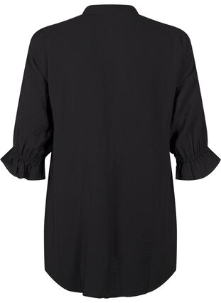 Zizzi Langes Viskose-Shirt mit Spitzendetail, Black, Packshot image number 1