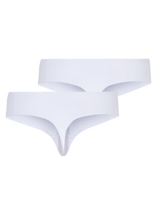 Zizzi2er-Pack invisible G-String , Bright White, Packshot image number 1