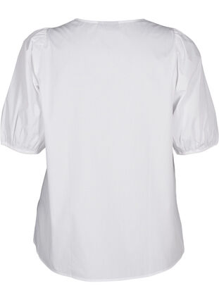 ZizziKurzärmelige Bluse mit Spitzendetail, Bright White, Packshot image number 1