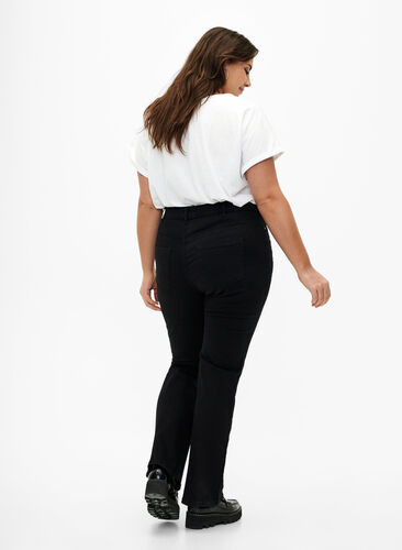 ZizziEllen Bootcut-Jeans mit hoher Taille., Black, Model image number 1